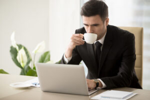 La pausa del café en la oficina